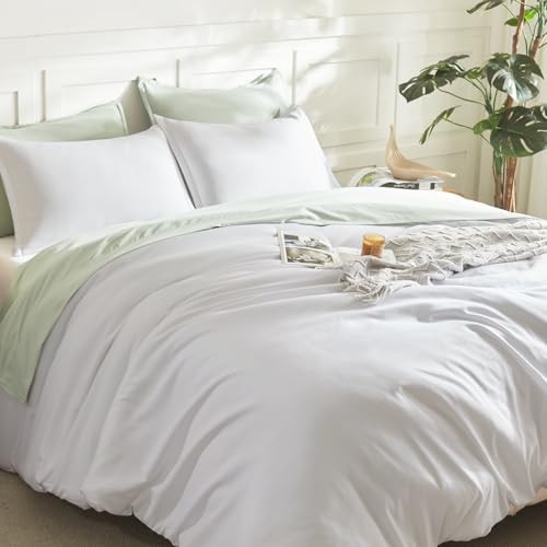 White Comforter Set Size, 3 Pieces Lightweight Solid Queen Bright White