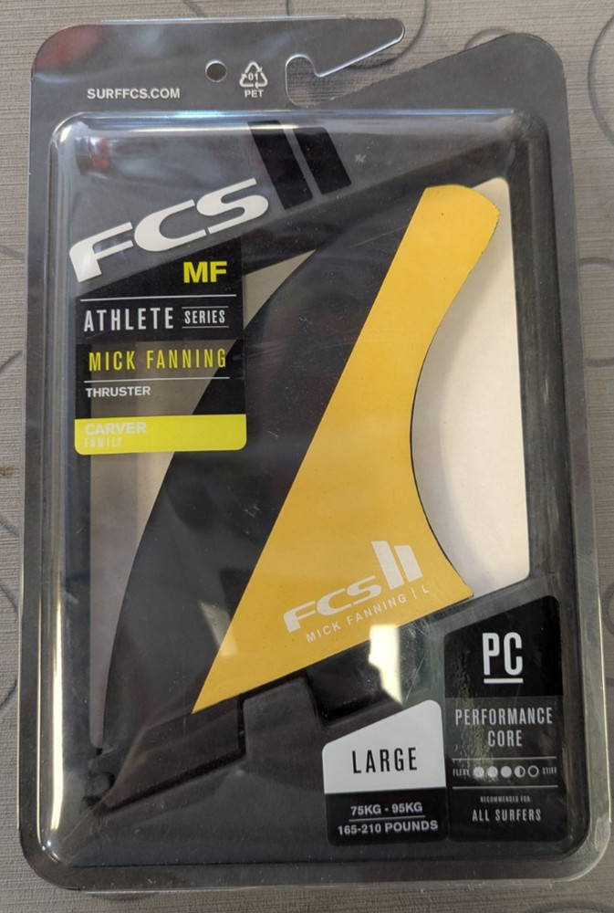 FCS Mick Fanning Performance Core Tri Surfboard Fins Black/Mango, L