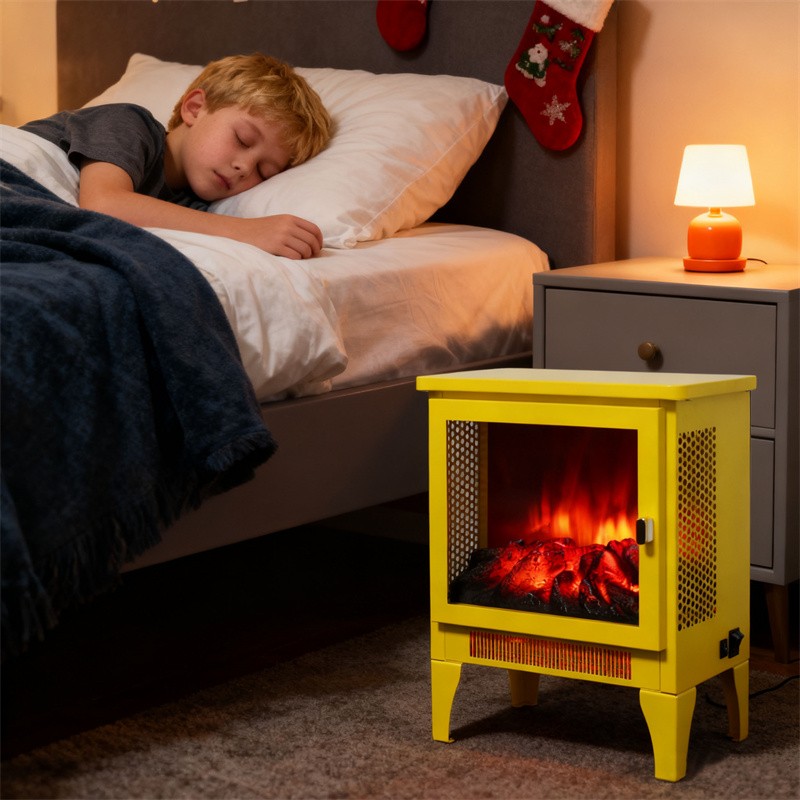 17" Freestanding Electric Fireplace 2 Heater w/3D Flame Effect,Multiple Colors