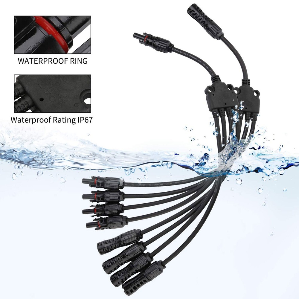 Solar Connectors Y Branch Parallel Adapter Cable Wire Plug Tool for Solar Panel