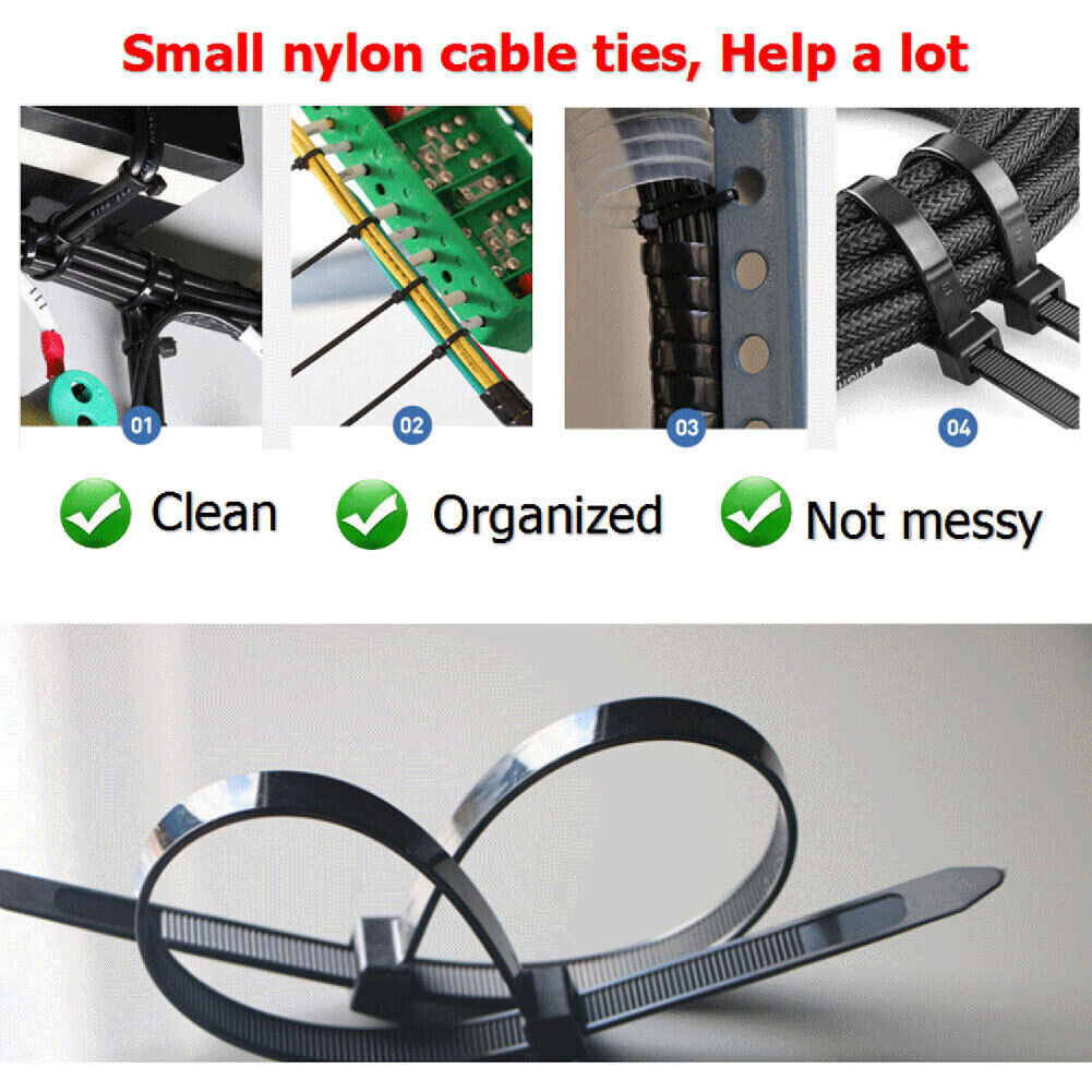 100 BLACK CABLE ZIP TIES Heavy Duty UV Resistant UL 4" 6" 8" 12" 15" 18" 24" 36"