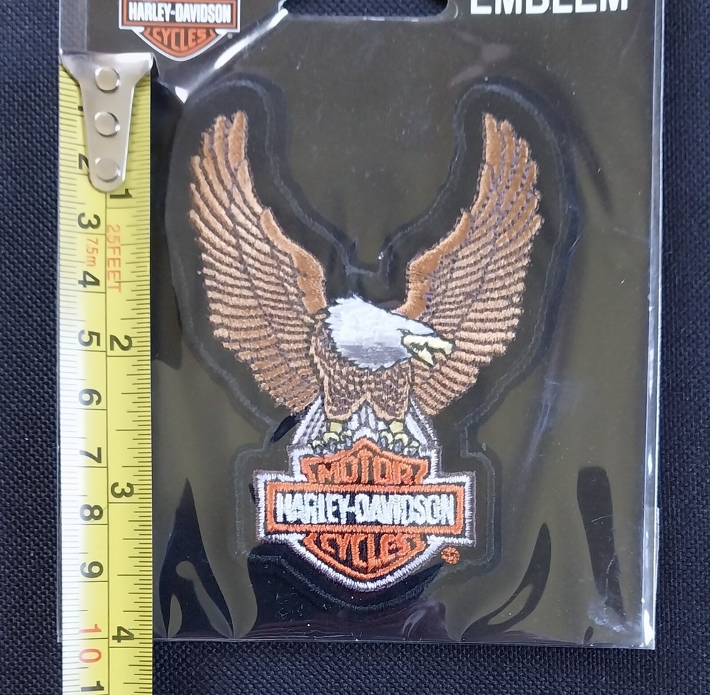 HARLEY DAVIDSON BAR & SHIELD UPWING BROWN EAGLE CLOTH PATCH EMBLEM SEW ON
