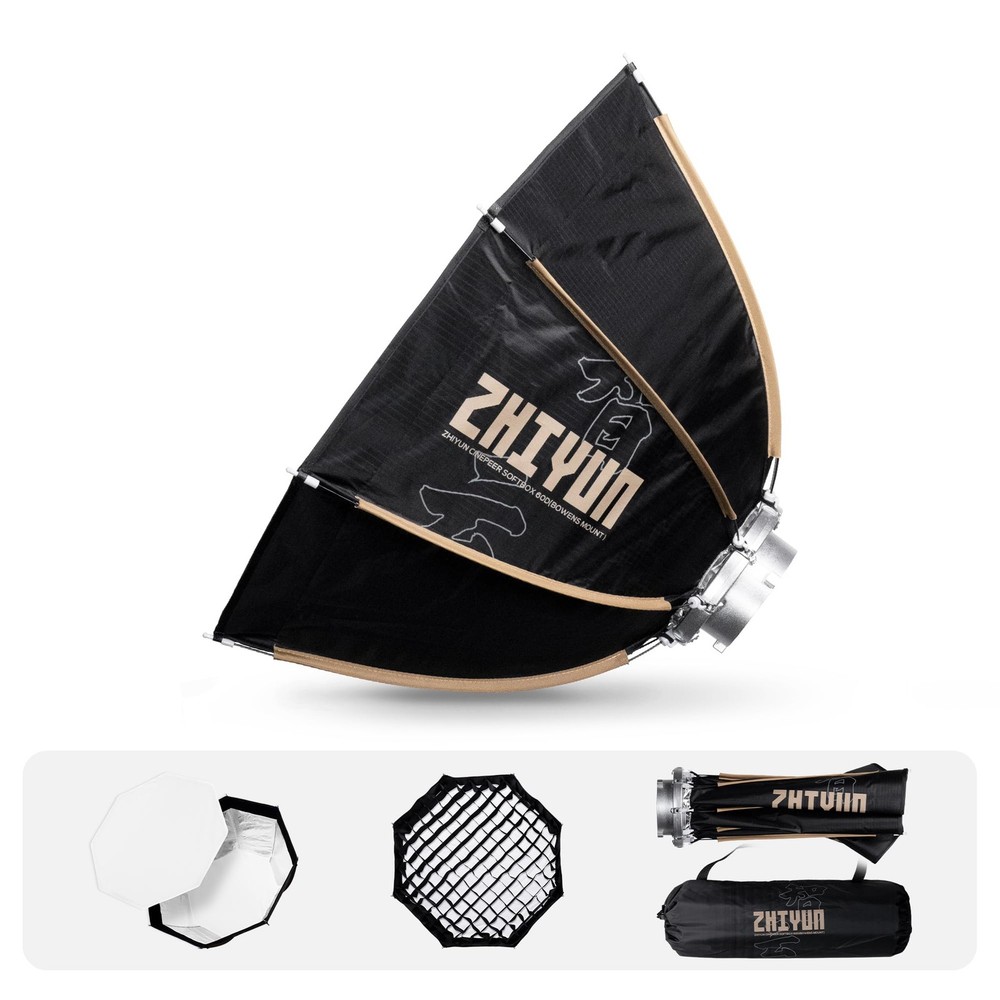 CINPEER 60D Bowens Mount Octagonal Softbox Quick Release with Honeycomb Grid ...
