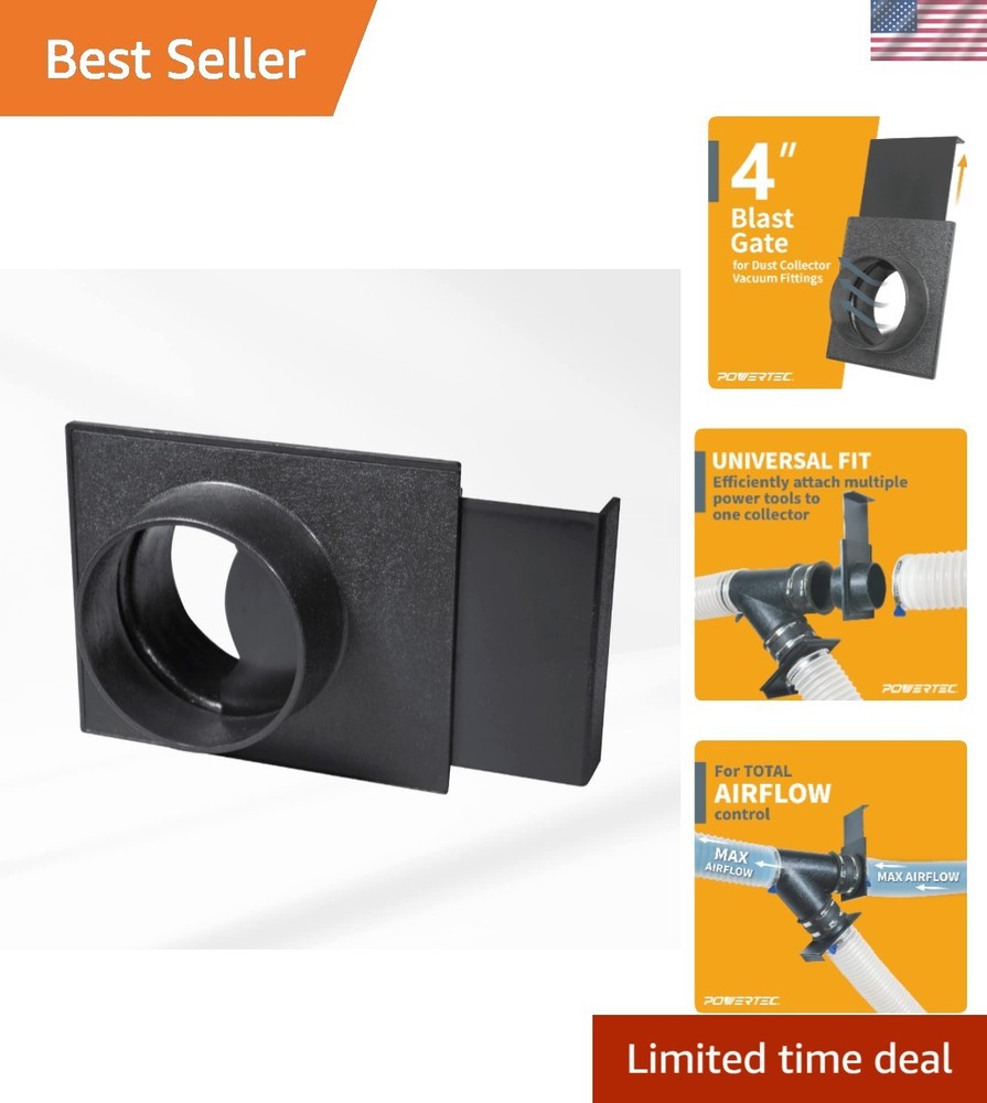 Compact 4-Inch Blast Gate with ABS Construction for Efficient Airflow Control