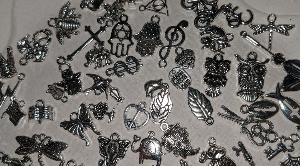 300 PCS Wholesale Bulk Lot Jewelry Making Charms Mixed Smooth Tibetan Silver NEW