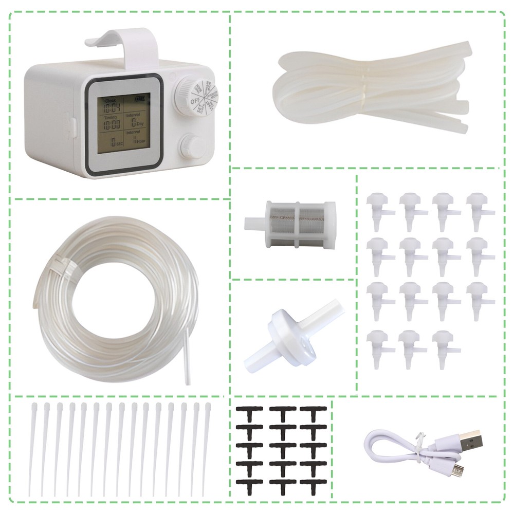 Automatic Watering System Rechargeable Drip Irrigation Kit Indoor Plant Device