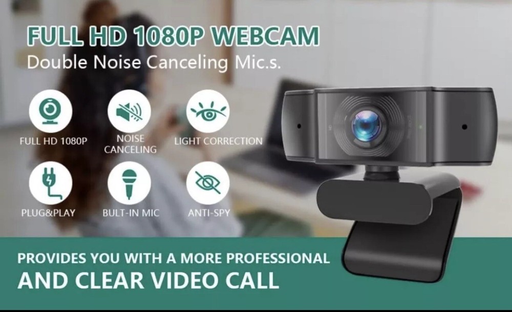 1080P Webcam Wide View HD Streaming Web Camera 360 Degrees Great Quality