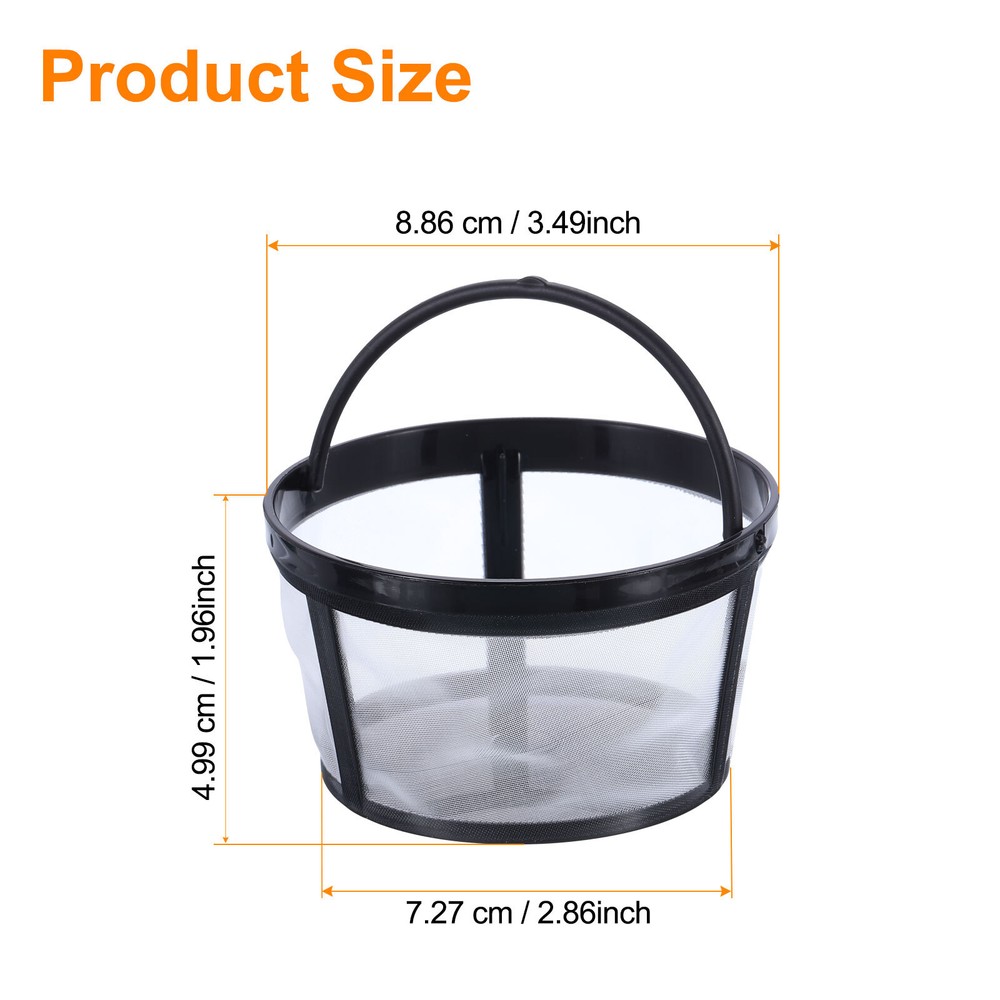 Coffee Filter Basket, Reusable Filter Replacement with Closed Bottom, White