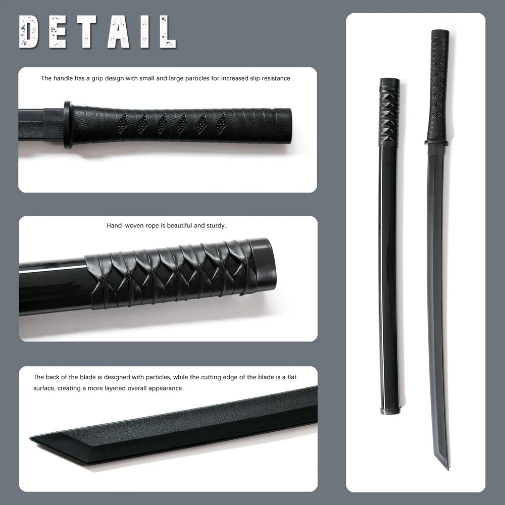 RTCT Katana Sword Polypropylene Training Samurai Sword 2-Piece Set with Displ...