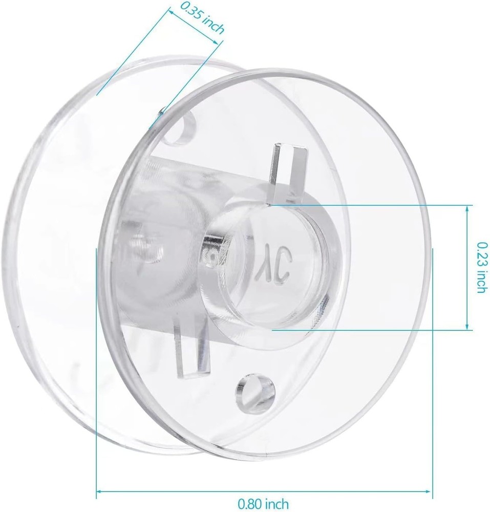 Durable 50 Pcs Sewing Machine Bobbins Class 15 with 2 Clear Storage Boxes