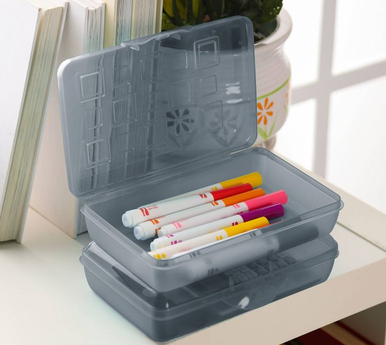 Sterilite Plastic Pencil Box Black