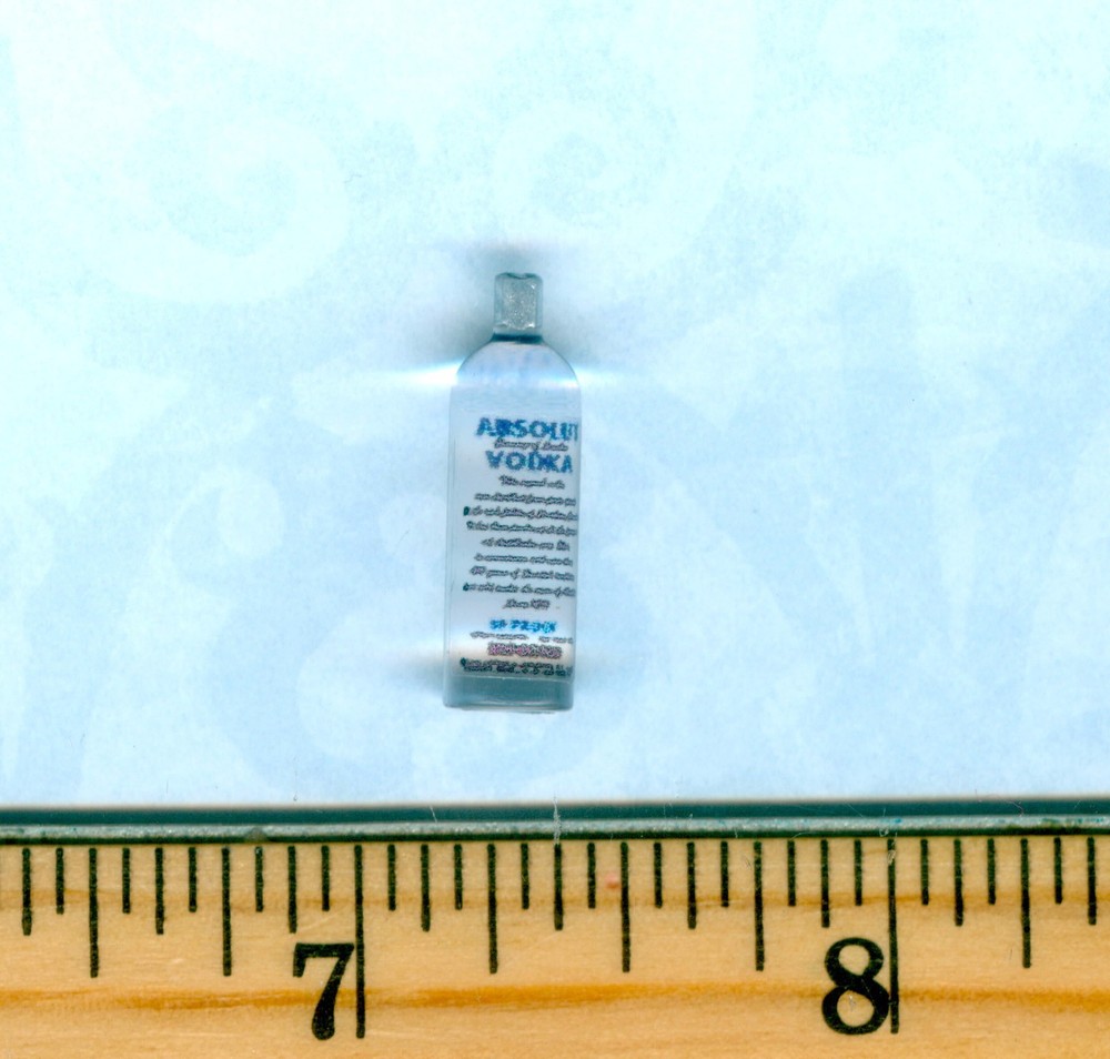 Dollhouse Miniature Size Clear VODKA Bottle # A