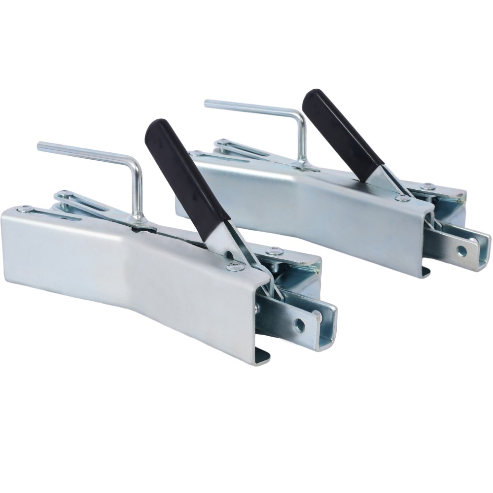 Quick Locking RV Wheel Chock - 6" Universal Axle Stabilizer for Trailer Pair