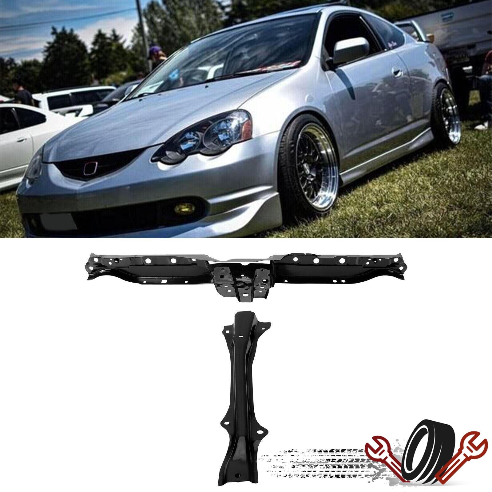 Radiator Support Hood Latch Mount T Bar Bracket Bulkhead For Acura RSX 2002-2006