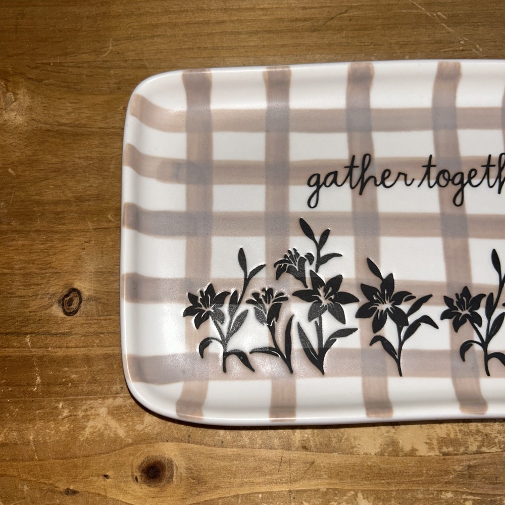 Rae Dunn Gather Together Ceramic Tray Plate