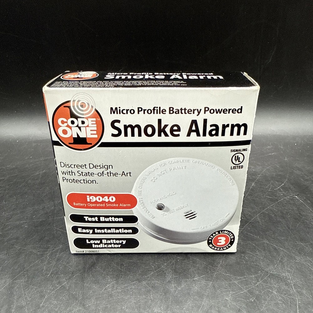 CODE ONE Smoke Alarm i9040 Micro Profile Battery Powered