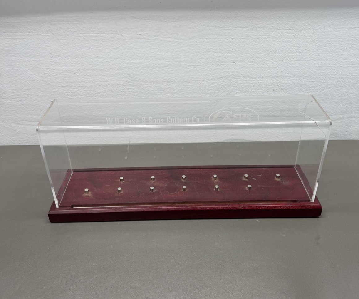 Case Cutlery 22850 Illuminated Dome Cherry Magnetic Blue LED Display CRACKED!!