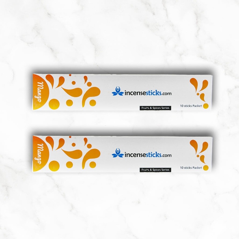 Mango Incense 8" inch 10 Sticks Pack: 2 Packs