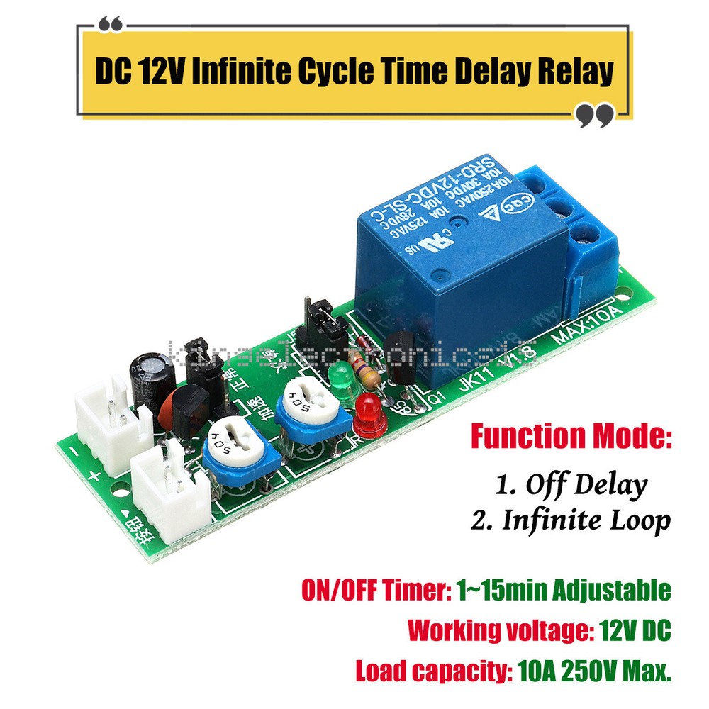 NEW Infinite Cycle Delay Timing Timer Relay ON OFF Switch Loop Module