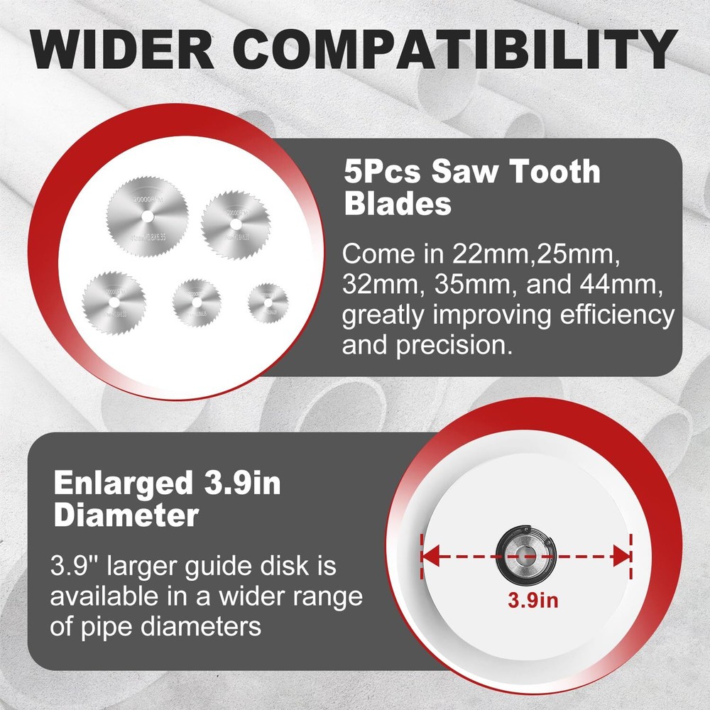 Inside Pipe Cutter for PVC Pipe Cutter Tool with 4" Scale Adjustable Depth Gauge