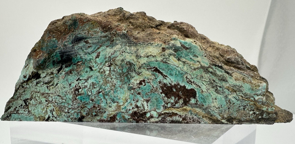 Congolese Chrysocolla Specimen - Polished Front & Base - End Cut Lapidary