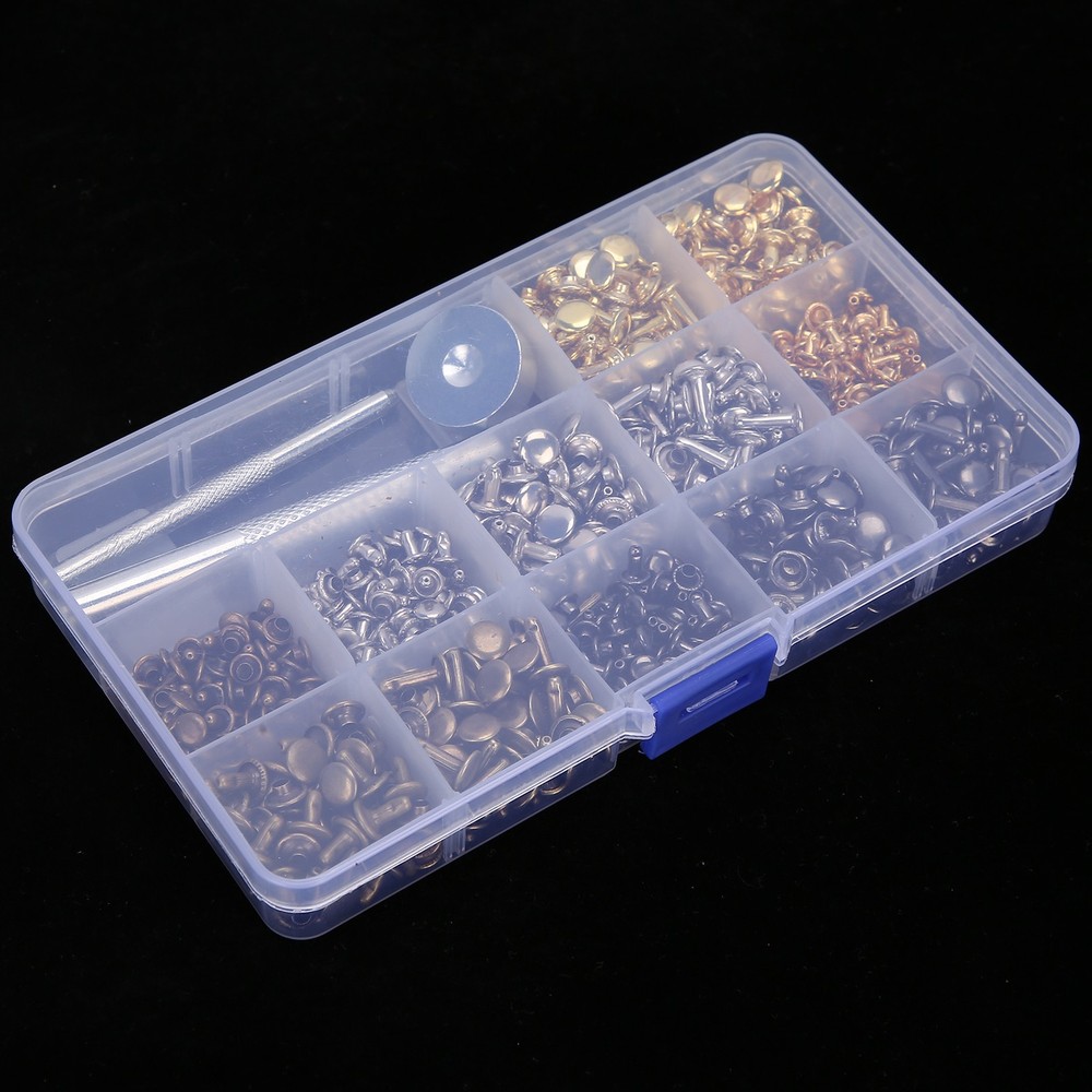 363Pcs Leather Rivets Set Rust-Proof Durable Brass Hand‑Made Accessories For DIY
