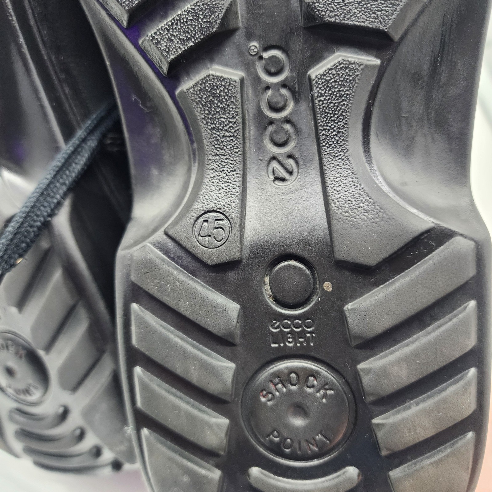 ECCO Fusion Oxfords 45 11-11.5 Regular Bicycle Toe Black Leather Lace Up 50114