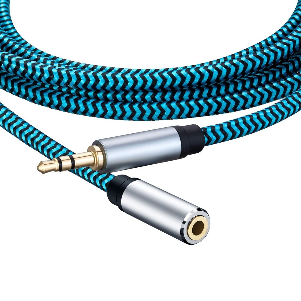 Headphone extension cable nylon braided ft
