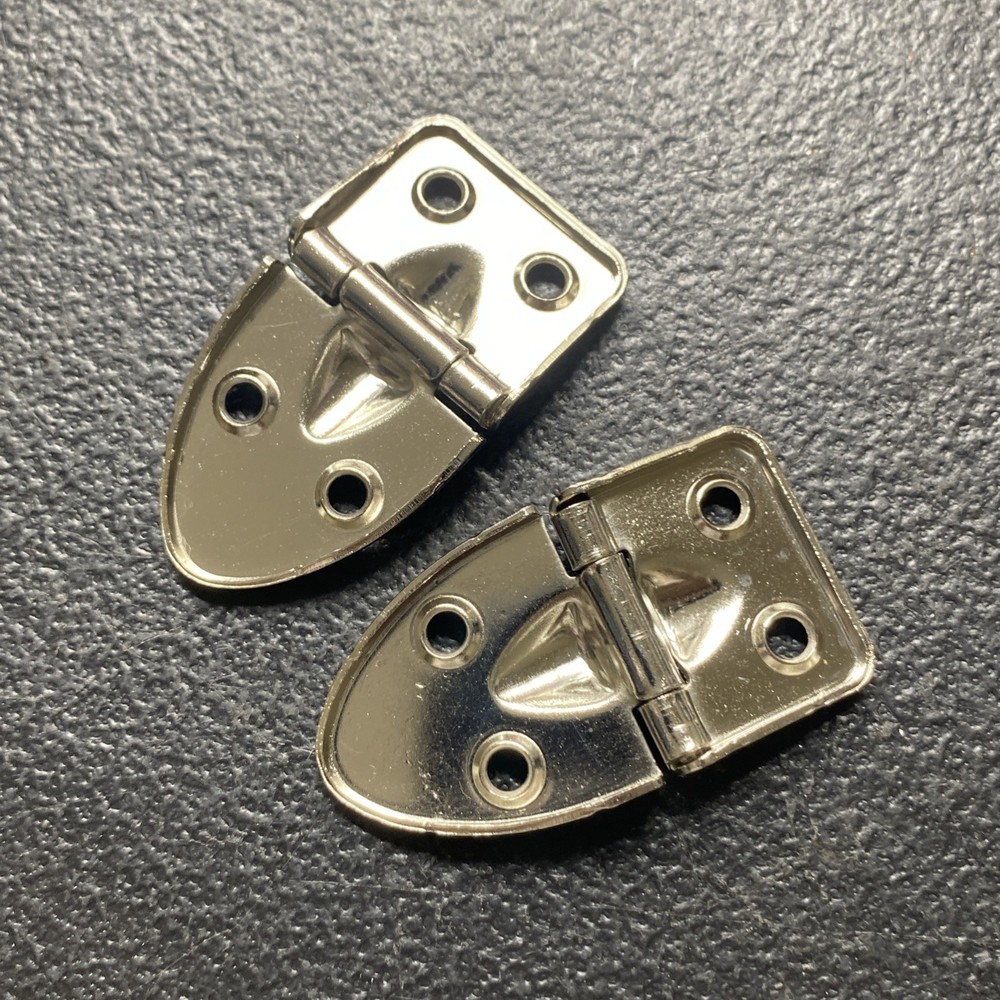 2x, SMALL GUITAR CASE HINGE, BRASS, OLDER CASES ALSO