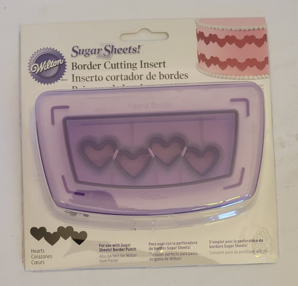 WILTON SUGAR SHEETS! Punch - Cutting Inserts & Border Cutting Inserts HEART NEW
