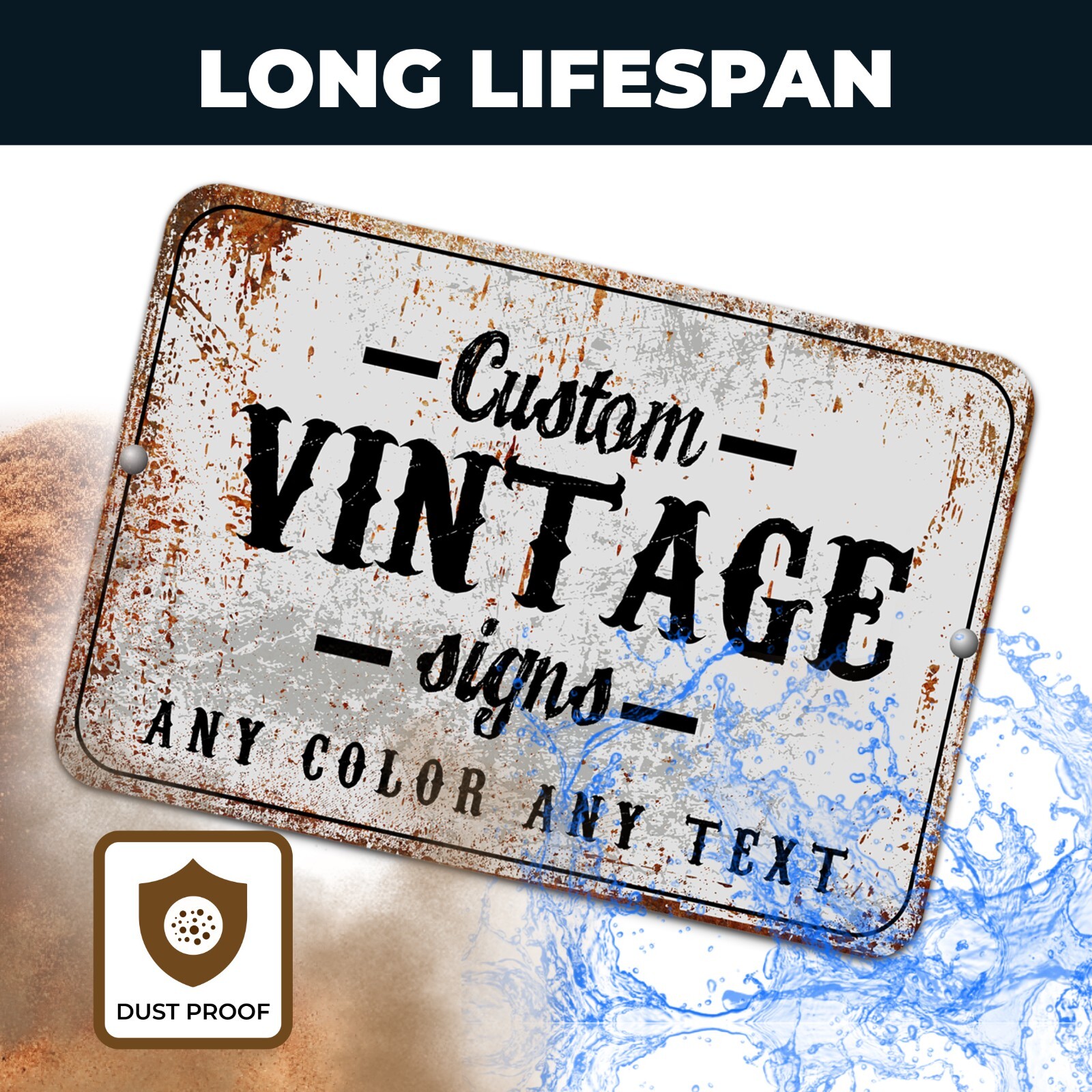 Customized With Your Custom Text New Personalized Aluminum Metal Sign 8 x 12"