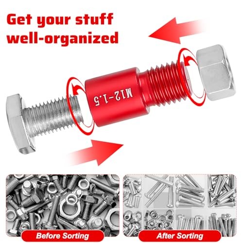 48PCS Thread Checker, Nut and Bolt Thread Checker, 48pcs Red & Blue