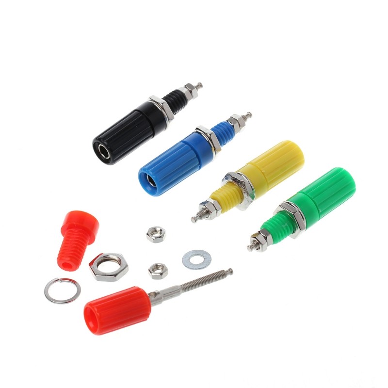5 Pcs Binding Post 5 Colors Speaker 4mm Banana Plug Test Connector Jack Socket