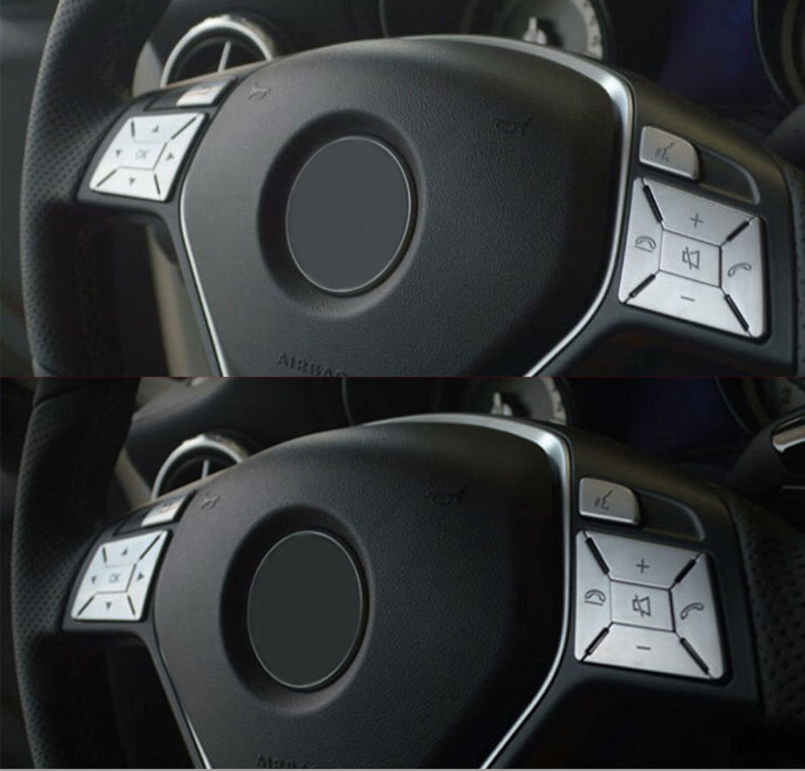 12X Steering Wheel Button Silver Trim For Mercedes Benz E C G Class W204 2012-16