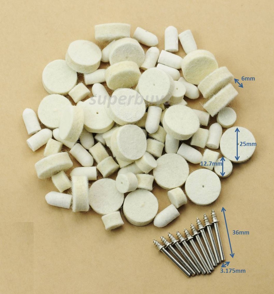 88pc Wool Wheel Felt Polishing Buff Buffing Buffer Set For Rotary Drill Bit Tool