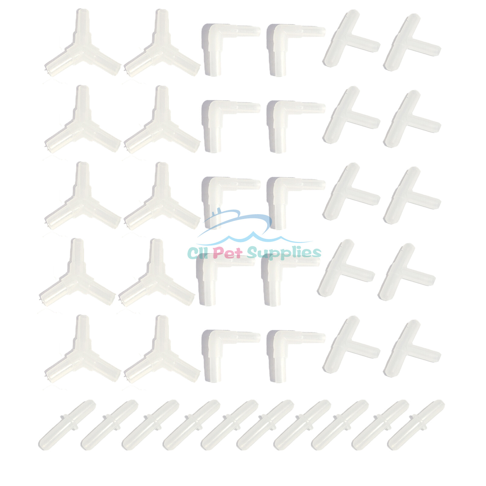 AQUANEAT Aquarium Airline Tubing Connector, Fish Tank Air Pump Connector, 40Pcs