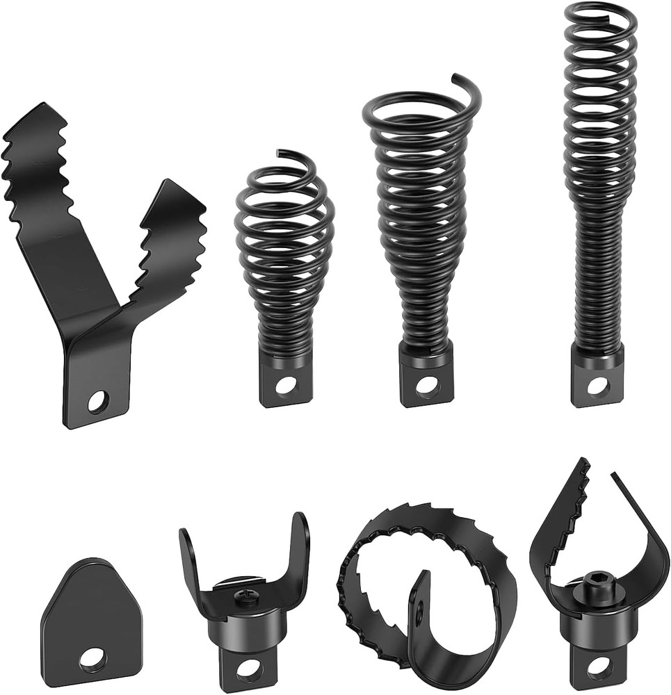 Drain Snake Drill Attachments,8-Piece Drain Cleaner Combination Cutter Heads