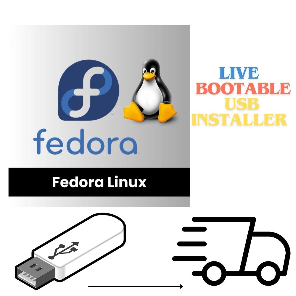 Fedora 43 KDE Neo Live USB Bootable 64 Bit Flash Drive Linux