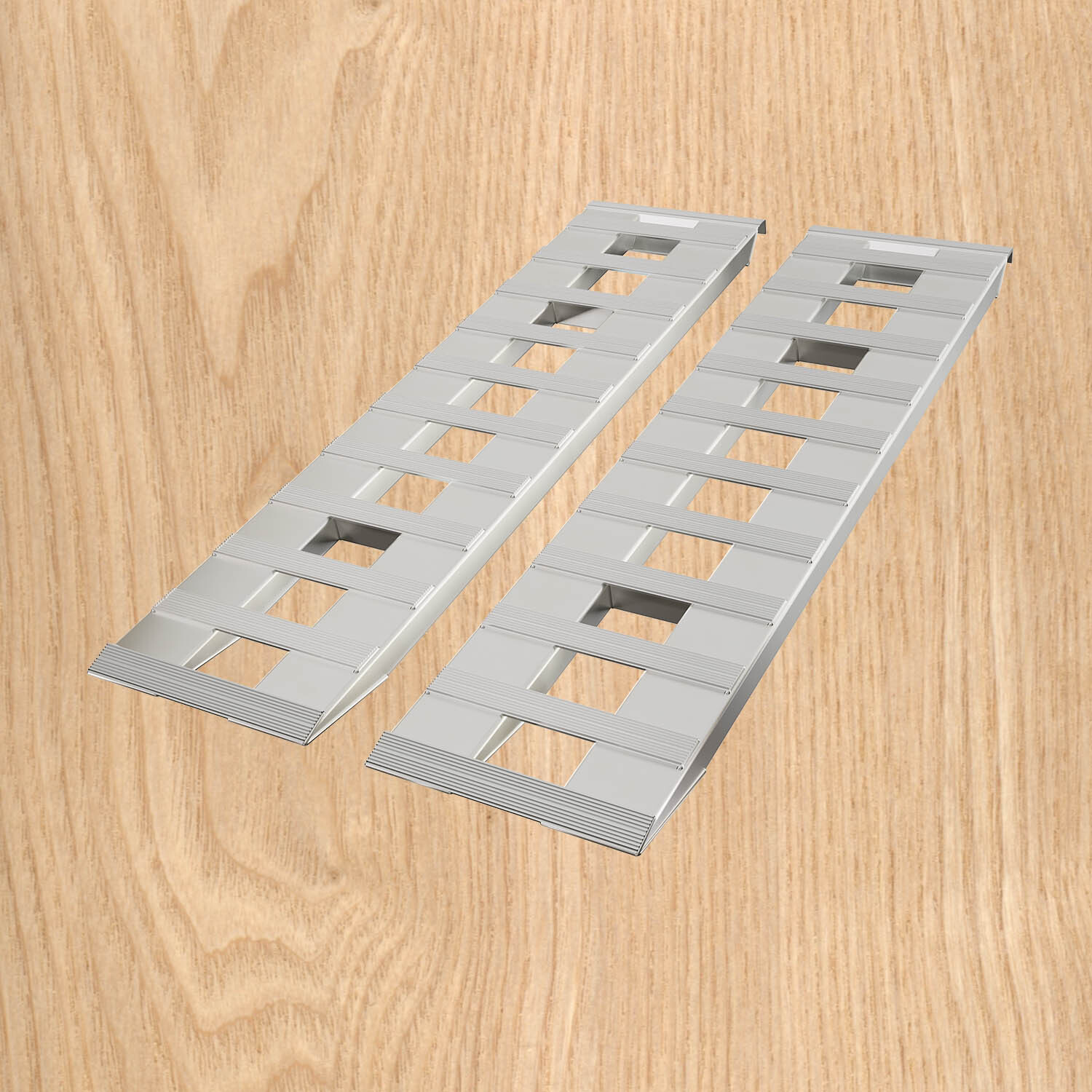Pair For 60''X15" Aluminum Ramps 6800 LBS Truck Car Auto Trailer Ramps Hook End