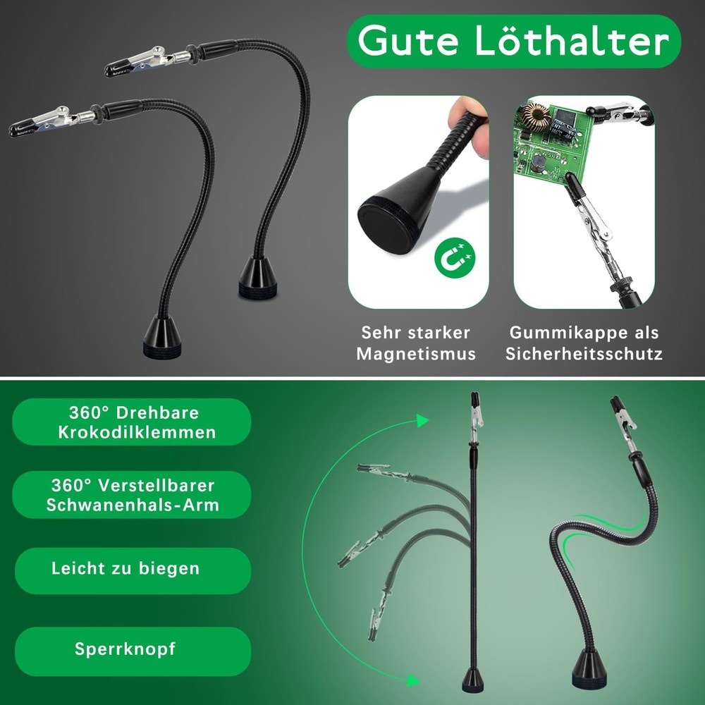 2 PACK Magnetic Soldering Helping Hands, Third Hand Tools for Black