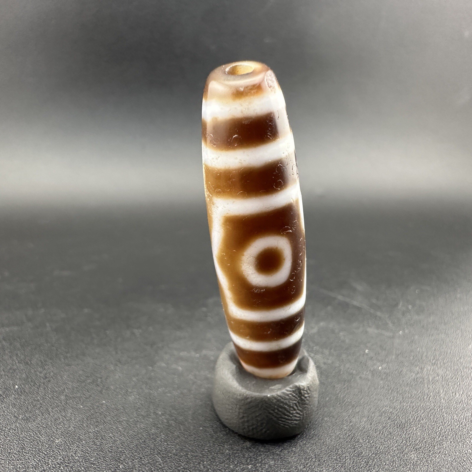 Rare Himalayan Tibetan 3 Eyes Agate Dzi Bead Amulet Rare