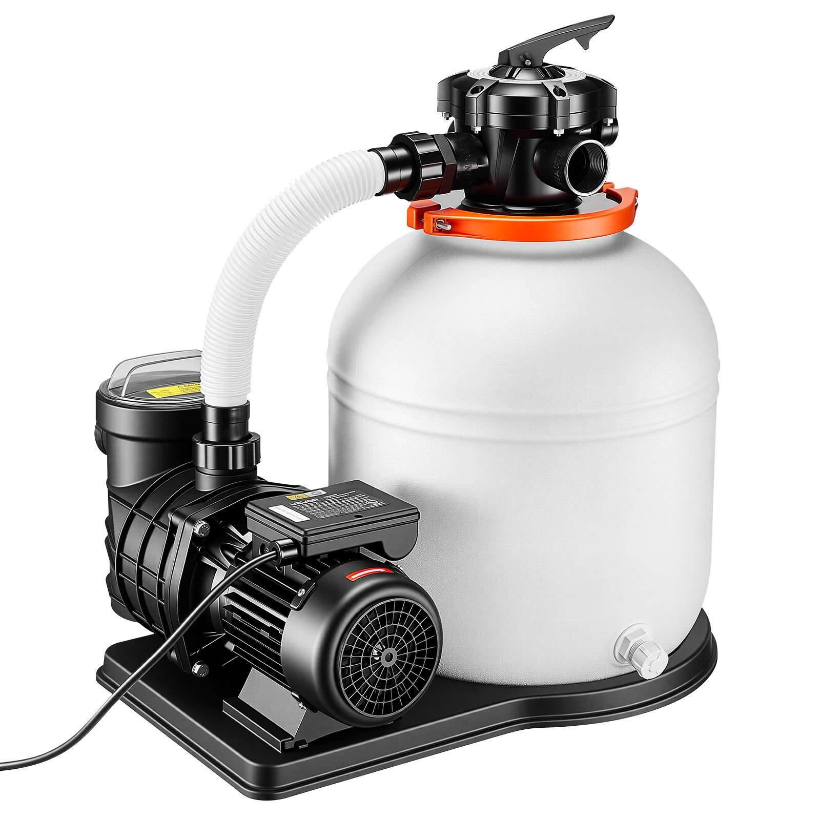 VEVOR FlashPure Sand Filter Pump for Above Ground Pools 16 in 4400 GPH 1HP Timer