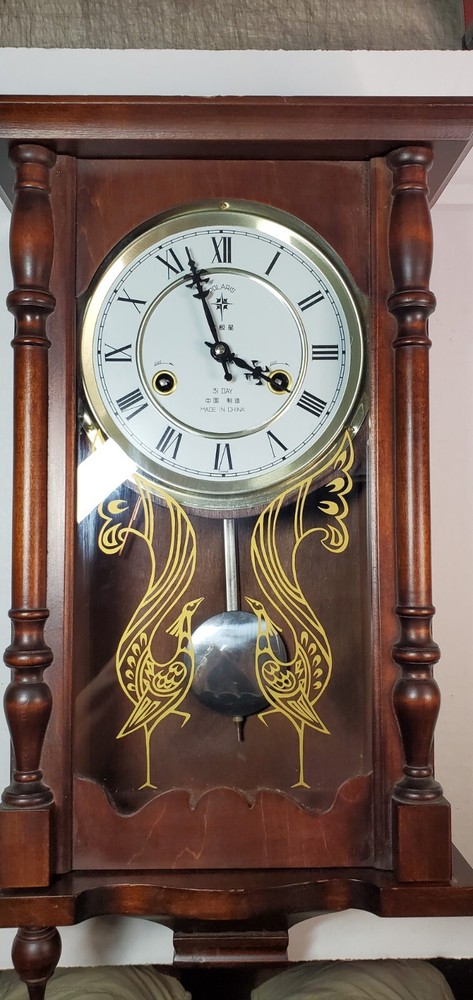 Polaris 31 Day Wall Pendulum Clock - Working - Cabinets needs work
