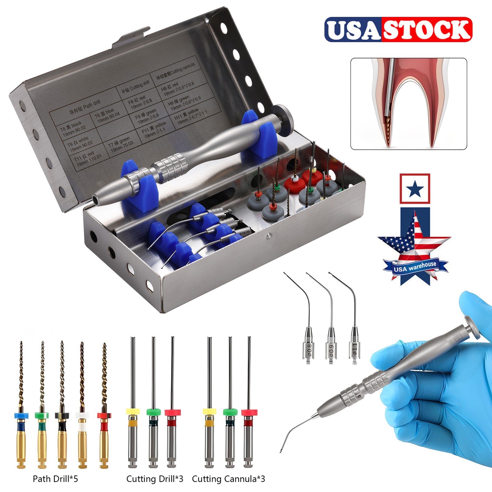 Dental Broken File Extractor Endodontic Removal System Kit Root Canal