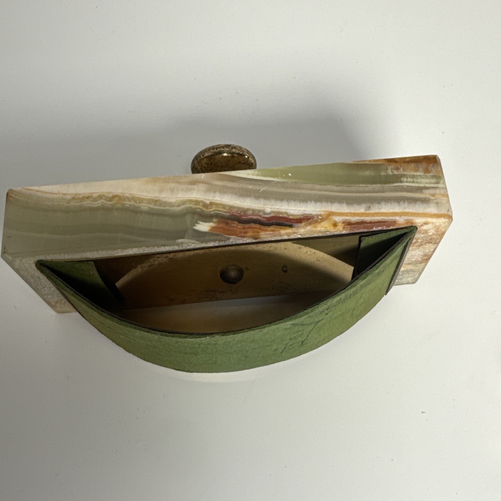 Onyx Italian Marble Rocker Desk Ink Blotter & Letter Opener