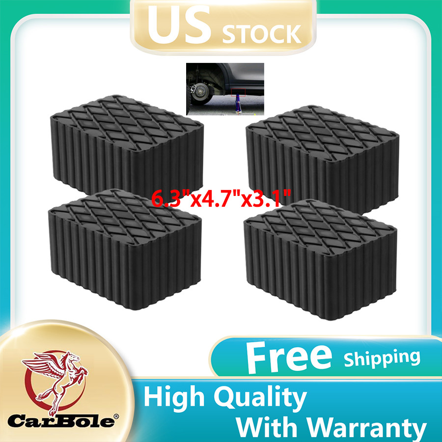 4PCS 3" Tall Solid Rubber Stack Blocks Universal for Auto Lift Rolling Jack New