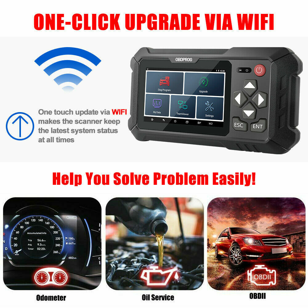 OBDPROG M500 Mileage Odometer Correction Diagnostic Oil Reset Tool Code Reader