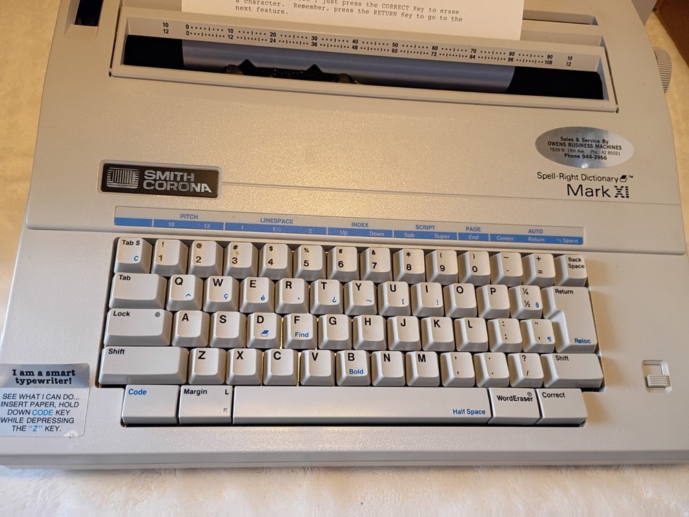 Smith Corona Mark XI Beige Electric Typewriter Spell Right, Tested ✓