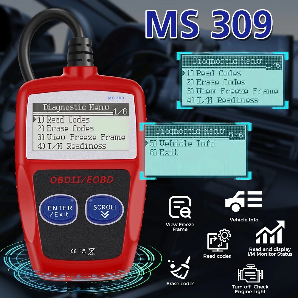OBD Code Reader Automotive Car Check Engine Fault Diagnostic Tools OBD2 Scanner