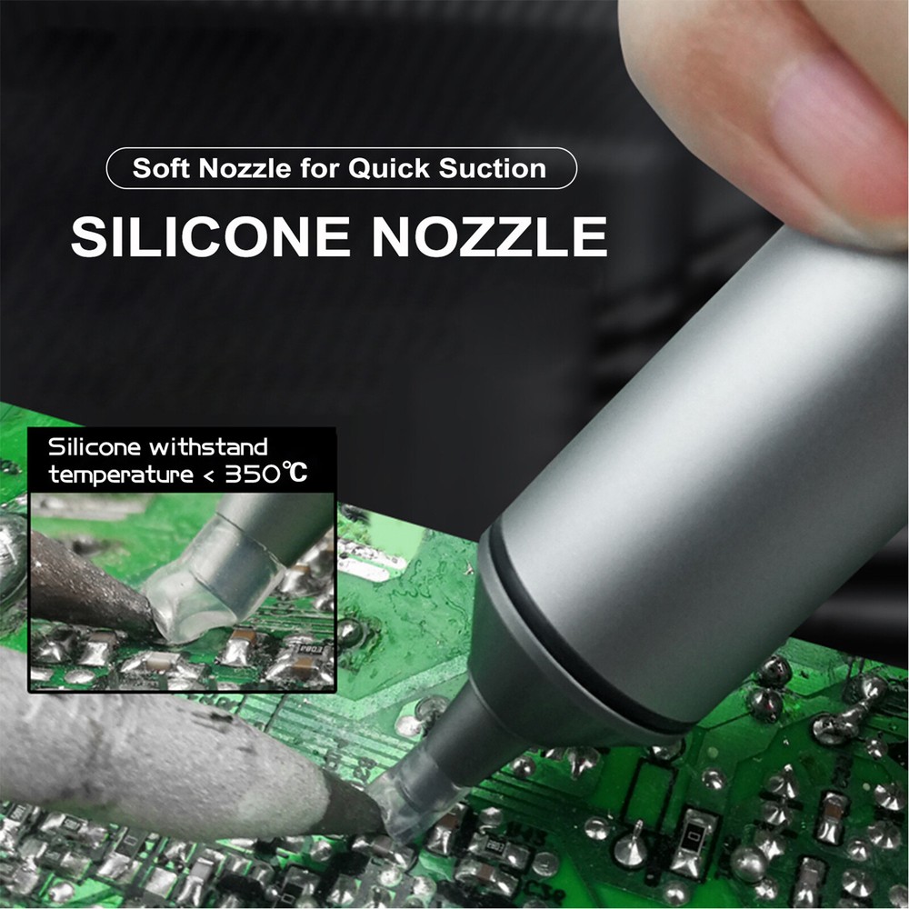 Engineer Solder Sucker Desoldering Pump Silicone Nozzle Portable Replaceable
